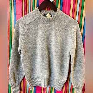 Grey 100% Wool Crewneck Sweater | Unisex Medium (S/M)